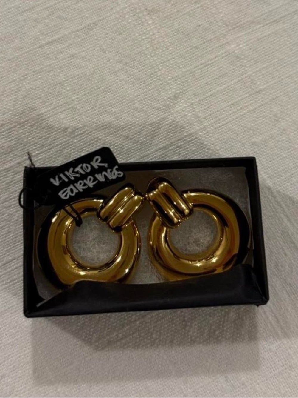 Viktor Bold Gold Hoop Drop Earrings